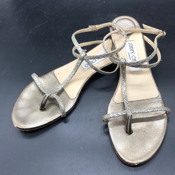 Jimmy Choo Shoes - Jimmy Choo Silver Sandals sz8